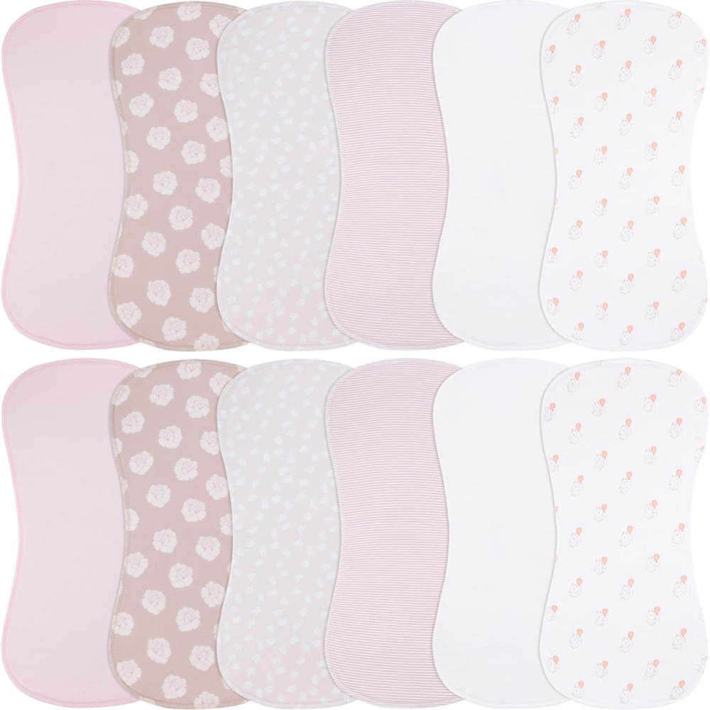 12 Pack Baby Burp Cloths 3 Layers Thicken Cotton Absorbent Soft Spit Up Bibs